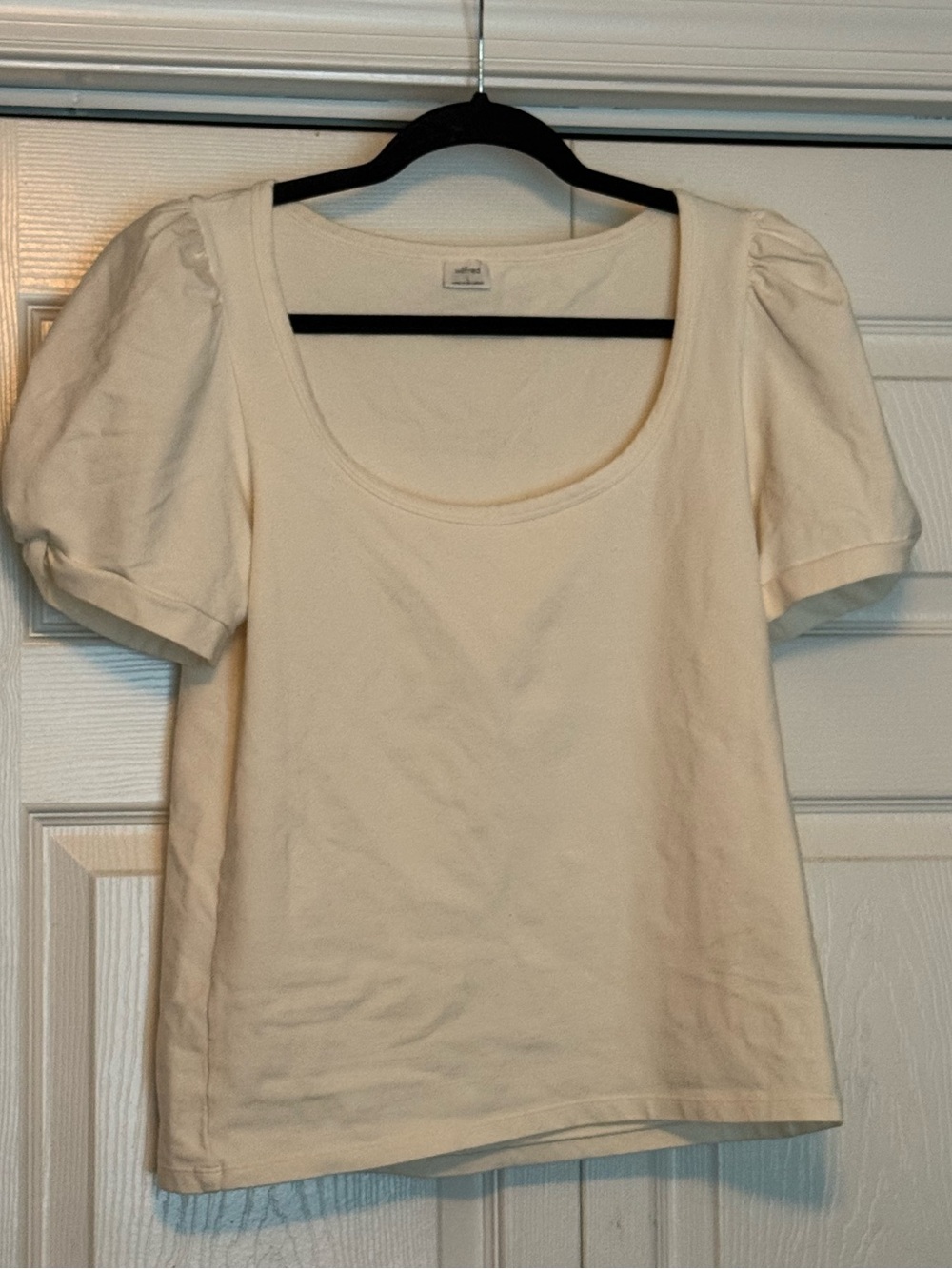 Wilfred Cream Scoop Neck Puff-Sleeve Tee